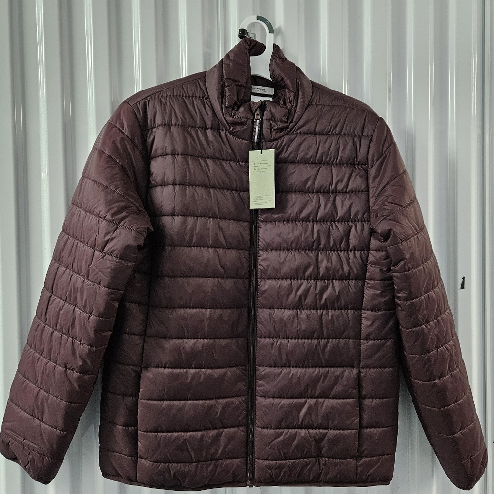 Goodfellow & Co man puffer jacket burgundy red M